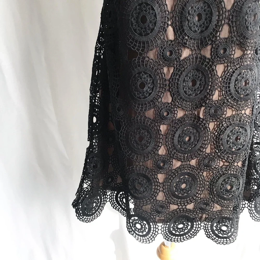 Free People black crochet layered dress Size 0 - Picture 3 of 10